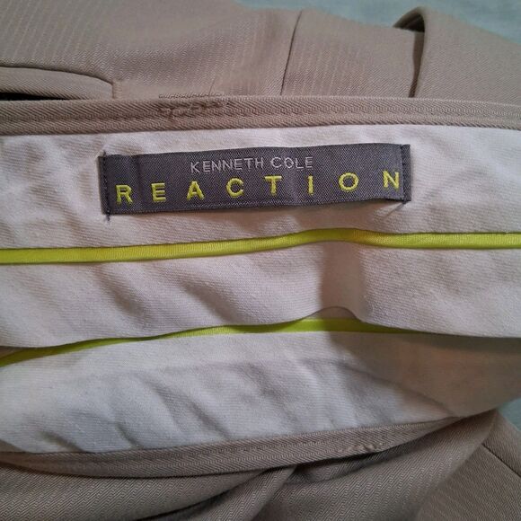Mens Kenneth Cole Reaction Dress Pants Slacks Size 38X29 Tan Beige Preppy Office - Picture 4 of 7
